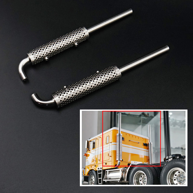 LESU 1/14 Scale 1pair Metal Chimney Spare Part Suitable for TAMITA DIY American Car Radio Control Truck RC Vehicle Model Accessory