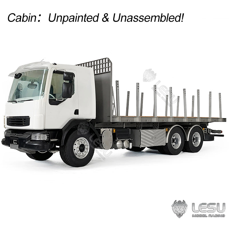 LESU 1/14 RC Flatbed Timber Truck VM FE Remote Control Lorry 2Speed Car 6x4 Metal Chassis RWD Model Vehicle Light Sound Motor