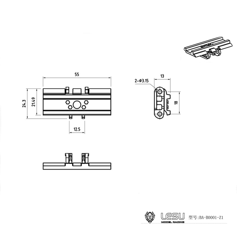 Metal 1 Piece Track Part for LESU 1/14 PC360 C374F ET35 Excavator DIY Bulldozer Truck Model Spare Replacement Accessories