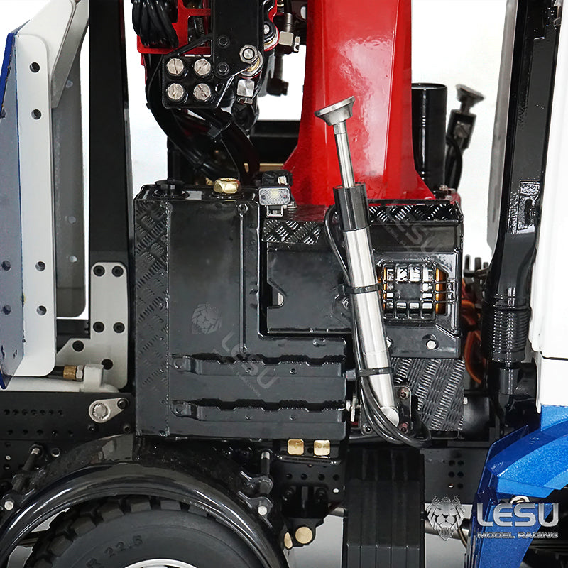 In Stock 1/14 LESU RC 8x8 Metal Hydraulic Crane Dumper Tipper Truck Electric Dump Car W/ Light Sound ESC Motor W/O Radio Battery Charger