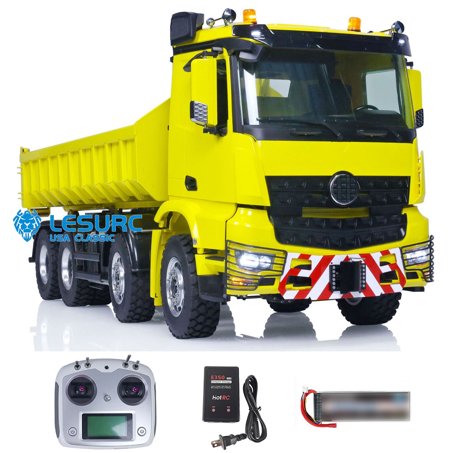 LESU 1/14 8x8 Hydraulic Machine RC Dumper Truck Remote Control Full Du