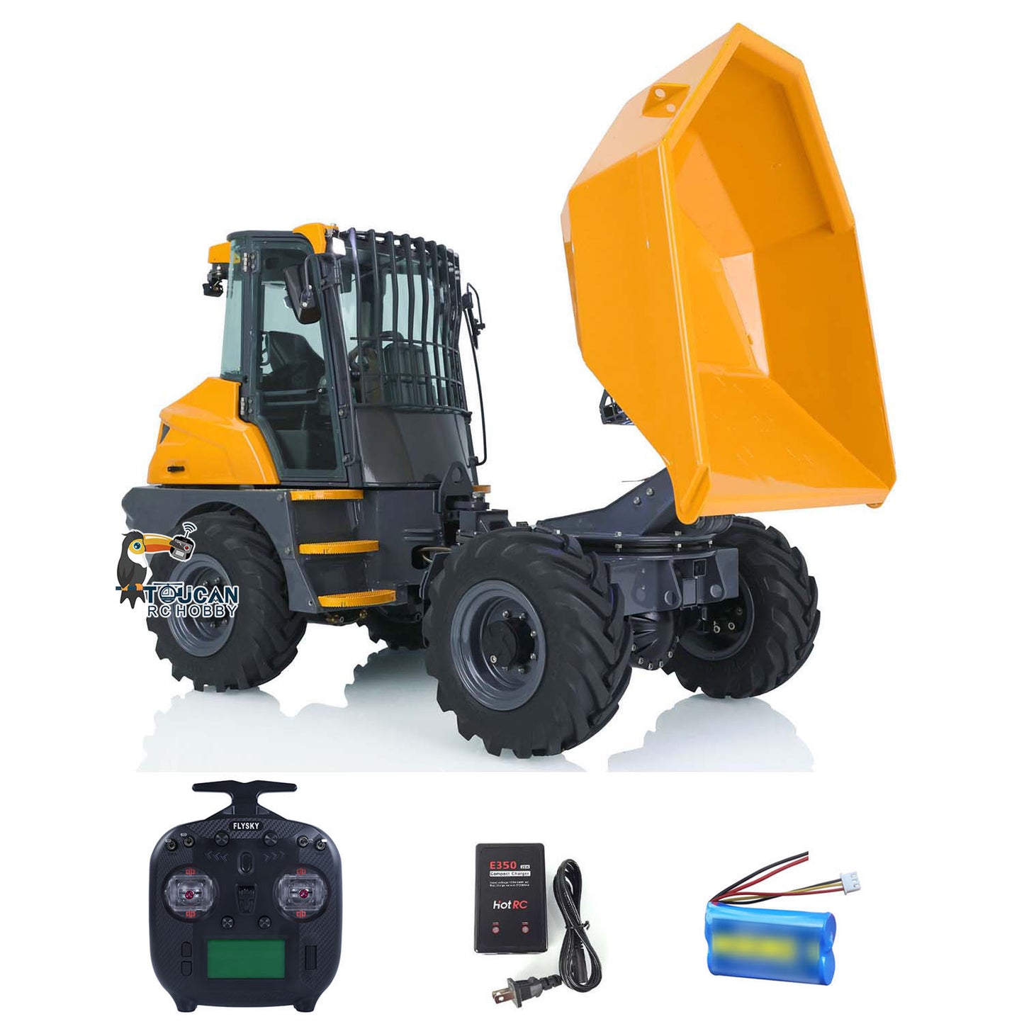 LESU 1/14 Scale Metal Remote Controlled Hydraulic Articulated Dumper AOUE 6MDX Ready To Run 4X4 Tipper Truck W/ Sound Light System