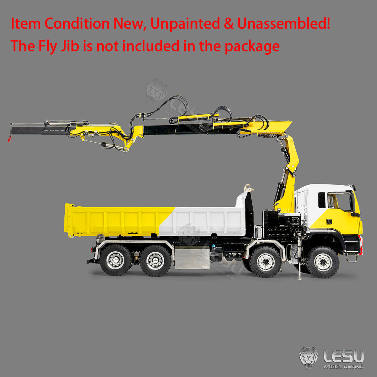 LESU Z0124 1/14 8x8 Hydraulic Crane RC Roll Off Dump Truck with TGS Cabin Metal Chassis Telescopic Hook Lift 3 Speed Gearbox Light Sound System