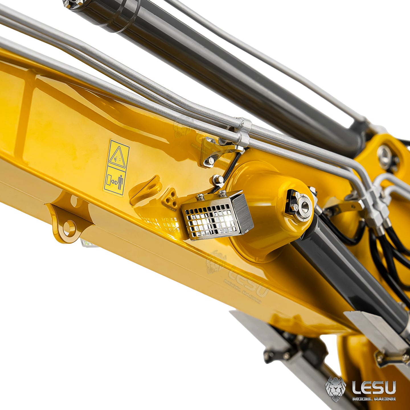 LESU 1/14 RC Hydraulic Excavator LR956 Metal 3 Arms Remote Control Digger Model 4+3CH Valve Dual Pumps Light Flysky PL18EV LITE