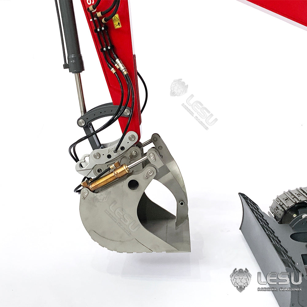 LESU Metal Grab Hammer Hydraulic Tiltable Bucket Ripper Spare Parts For 1/14 RC Aoue ET35 Hydraulic RC Excavator B0006 Model