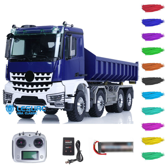 LESU 1/14 Metal RC Dump Truck 8x8 Remote Control Hydraulic Equipment Roll On/Off RTR Full-dump Cars Model K3363 Servo ESC