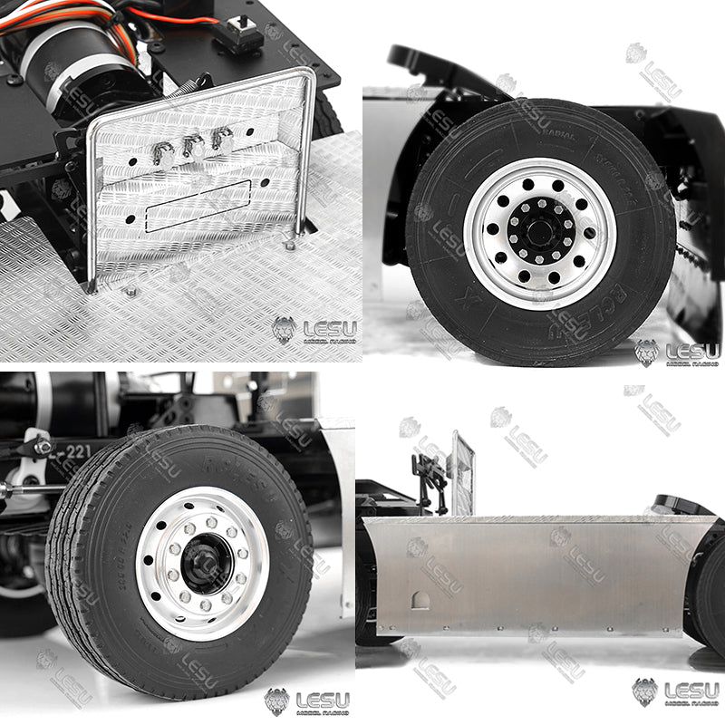 In Stock Metal 4*4 Chassis for 1/14 Scale Remote Controlled Tractor Truck Model Motor Servo ESC Light System DIY