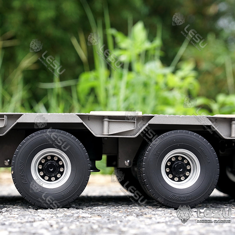 1/14 LESU Metal Trailer Model Kit W/Hydraulic Lifting Tail Board Reversing Valve ESC Motor For Remote Control Tractor Truck