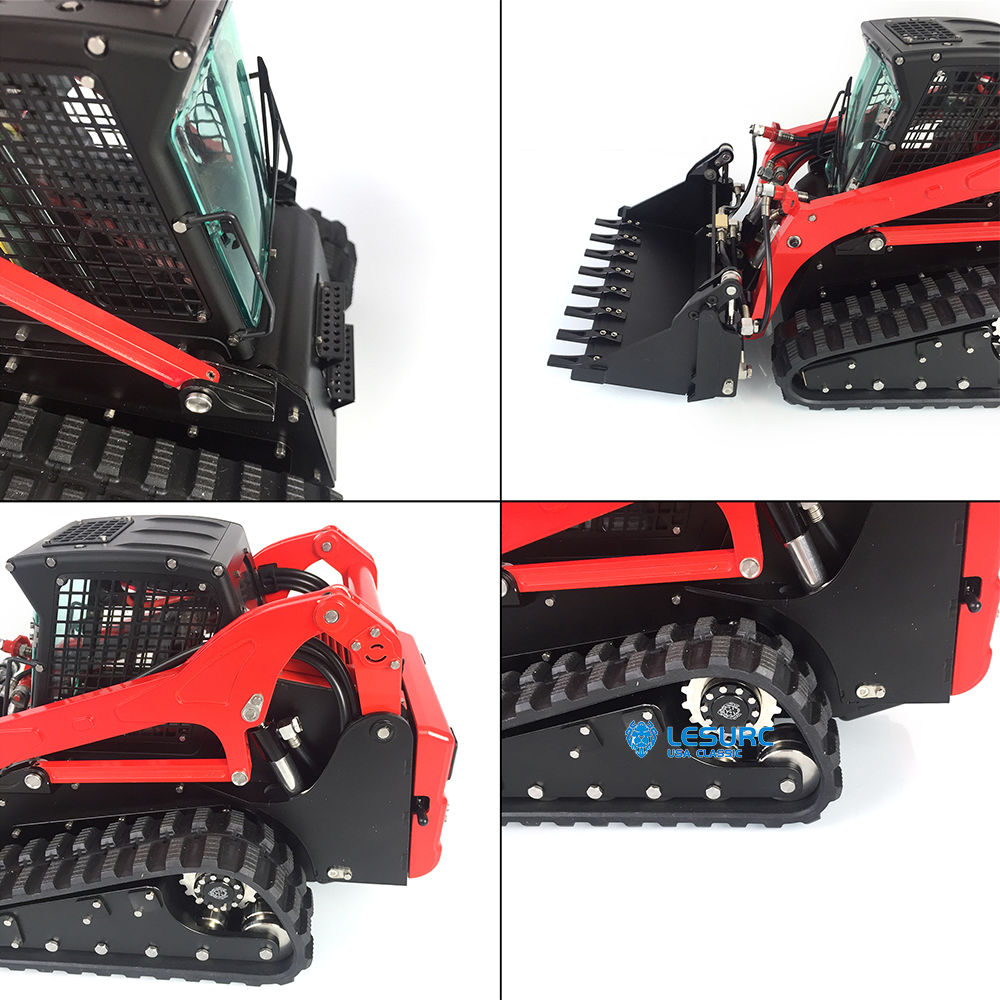 Sell out in seconds! LESU 1/14 Aoue-LT5 Metal Hydraulic Tracked Skid-Steer Loader Radio Controlled Loader Ready To Run Model Light System Charger Battery