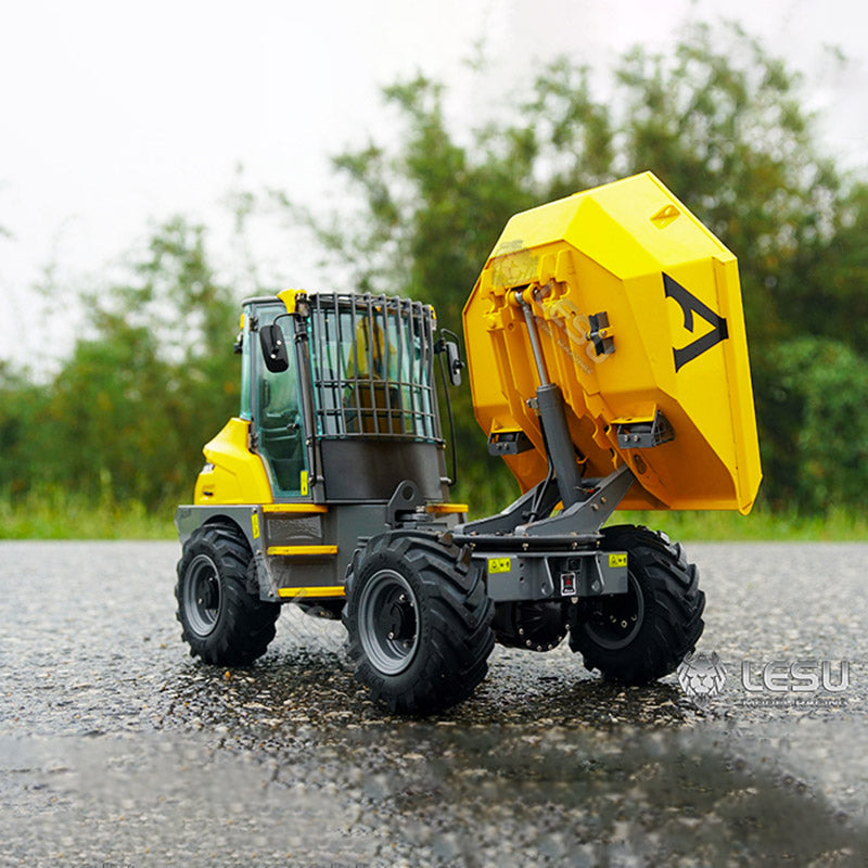 LESU 1/14 Scale 4*4 6MDX Remote Controlled Hydraulic Articulated Dump Truck Kits Differential Lock Axles Sound Light System
