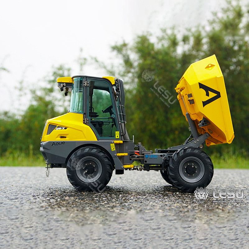 LESU 1/14 Scale 4*4 6MDX Remote Controlled Hydraulic Articulated Dump Truck Kits Differential Lock Axles Sound Light System