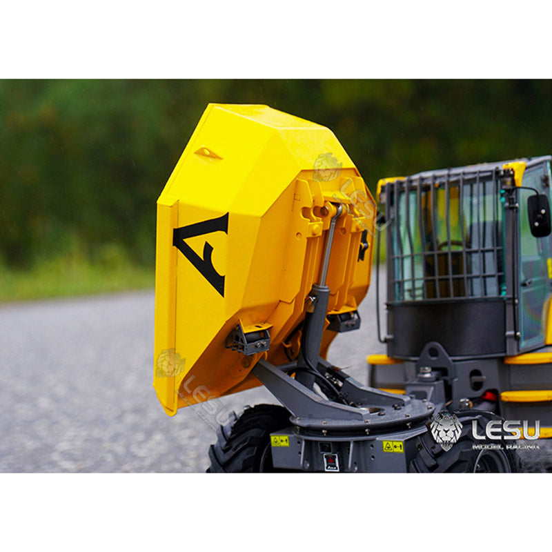 LESU 1/14 Scale 4*4 6MDX Remote Controlled Hydraulic Articulated Dump Truck Kits Differential Lock Axles Sound Light System