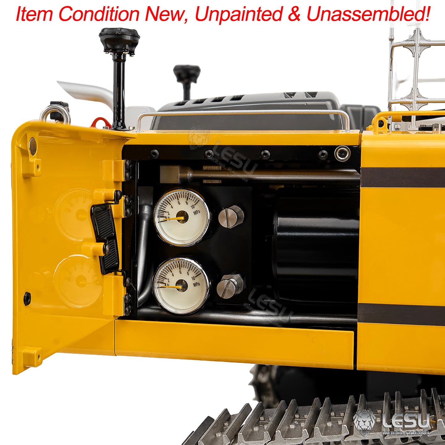 LESU 1/14 Aoue Radio Controlled Dual Pumps LR956 Hydraulic Excavator KIT Metal 3 Arms RC Digger Model 4+3CH Valve Light GPS