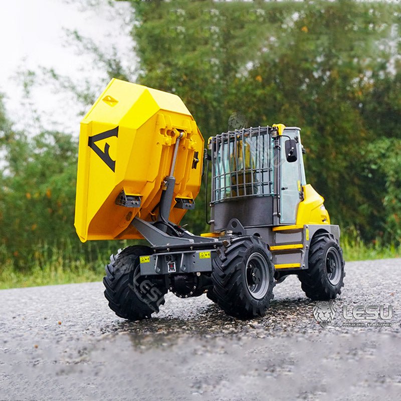 LESU 1/14 Scale 4*4 6MDX Remote Controlled Hydraulic Articulated Dump Truck Kits Differential Lock Axles Sound Light System