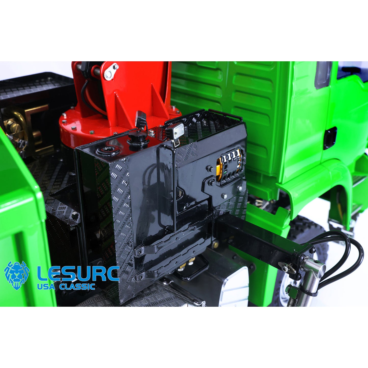 LESU Z0031 1/14 Metal 8x8 Hydraulic RC Roll On Off Dump Truck with TGS Cabin Crane 2 Speed Transmission PL18EV Radio System 7CH Valve Brushless Motor ESC
