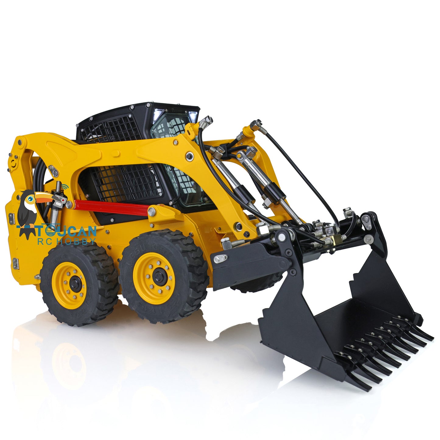 LESU 1/14 Scale Metal Aoue-LT5H Wheeled Skid-Steer Loader Radio Control Hydraulic DIY Model Sound Light System Esc Attachments