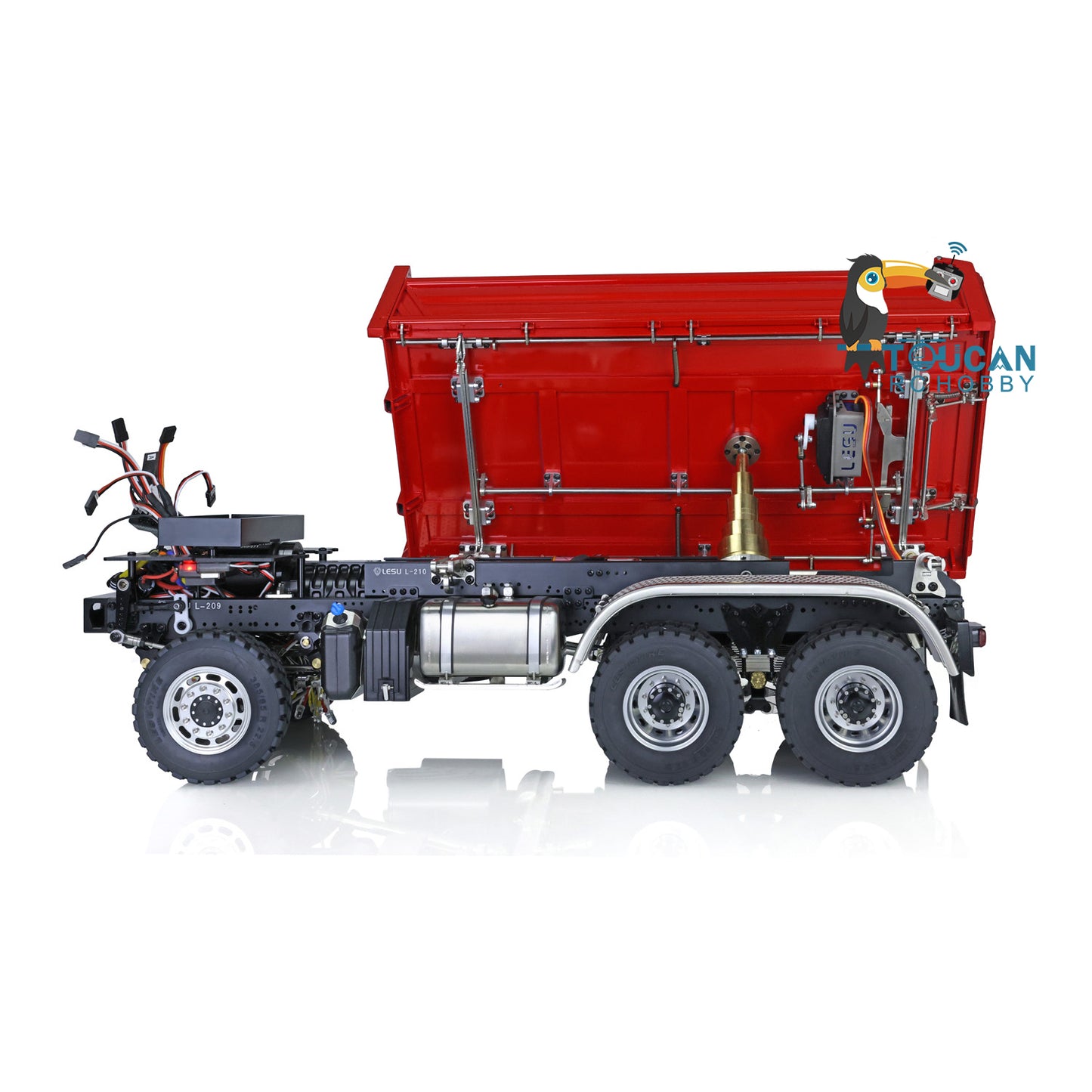 LESU KABOLITE Cabin 3348 6*6 1/14 Scale 3Axles RC Three-way Tipper Dumper Construction Vehicle Car Model W/ Motor Servo ESC