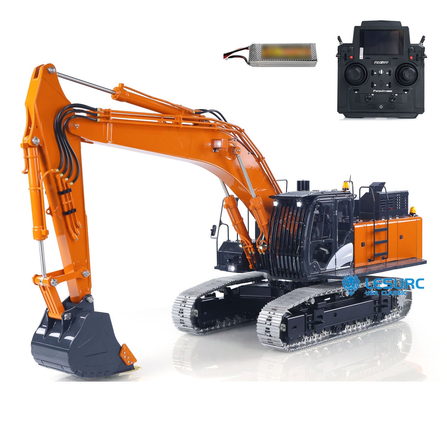 New Released! LESU 1/14 Aoue ZX490 Metal Hydraulic RC Excavator 2Arms 490 Remote Control Digger 6CH Valve