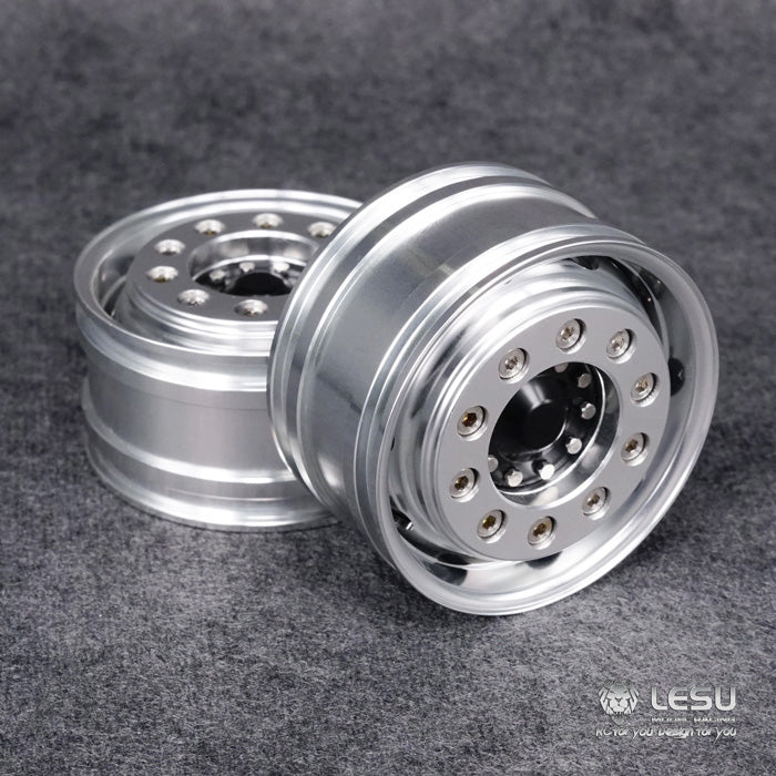Front Wheel Metal Hub Bearing Hexagon Brake Suitable for 1/14 Scale LESU Power Unpowered Axle Model RC Tractors Truck Part