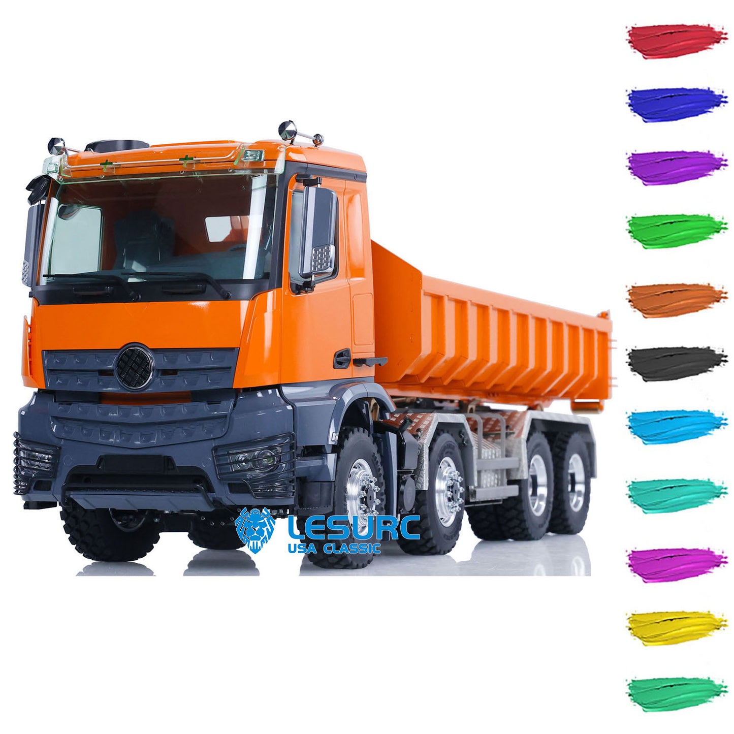 LESU 1/14 8*8 for Hydraulic RC Dumper Truck Roll On/Off Tipper Construction Vehicle Model W/ Sound Light System Motor Servo