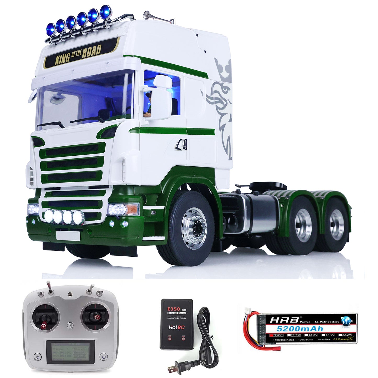 LESU 1:14 Scale DIY Radio Controlled Tractor Truck for 6x6 Remote Control Cars Model W/ Sound Light System Motor Servo ESC