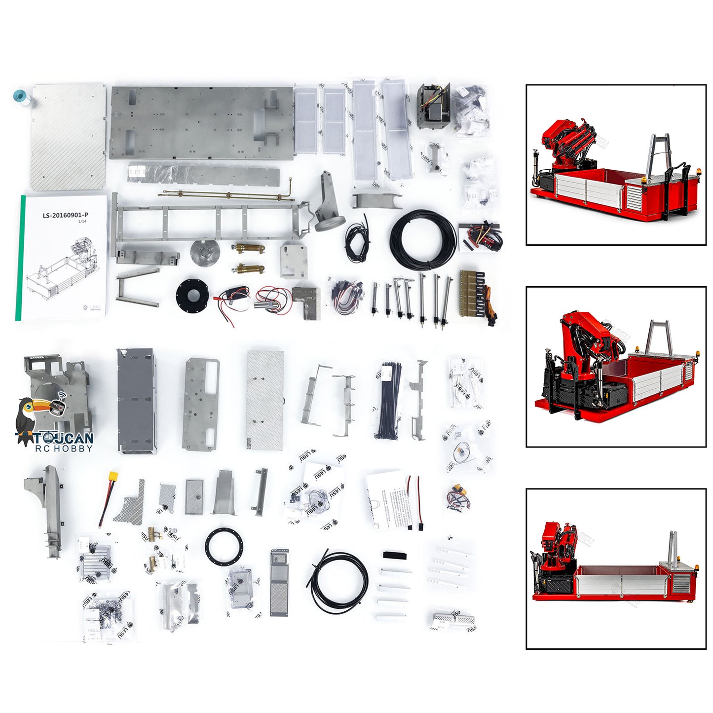 Trailer Bucket Hydraulic Cylinder Crane Valve Oil Tank Pump Suitable for LESU Metal 1/14 Roll On Off RC Dumper Truck Model