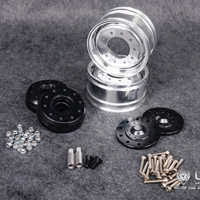 Front Wheel Metal Hub Bearing Hexagon Brake Suitable for 1/14 Scale LESU Power Unpowered Axle Model RC Tractors Truck Part