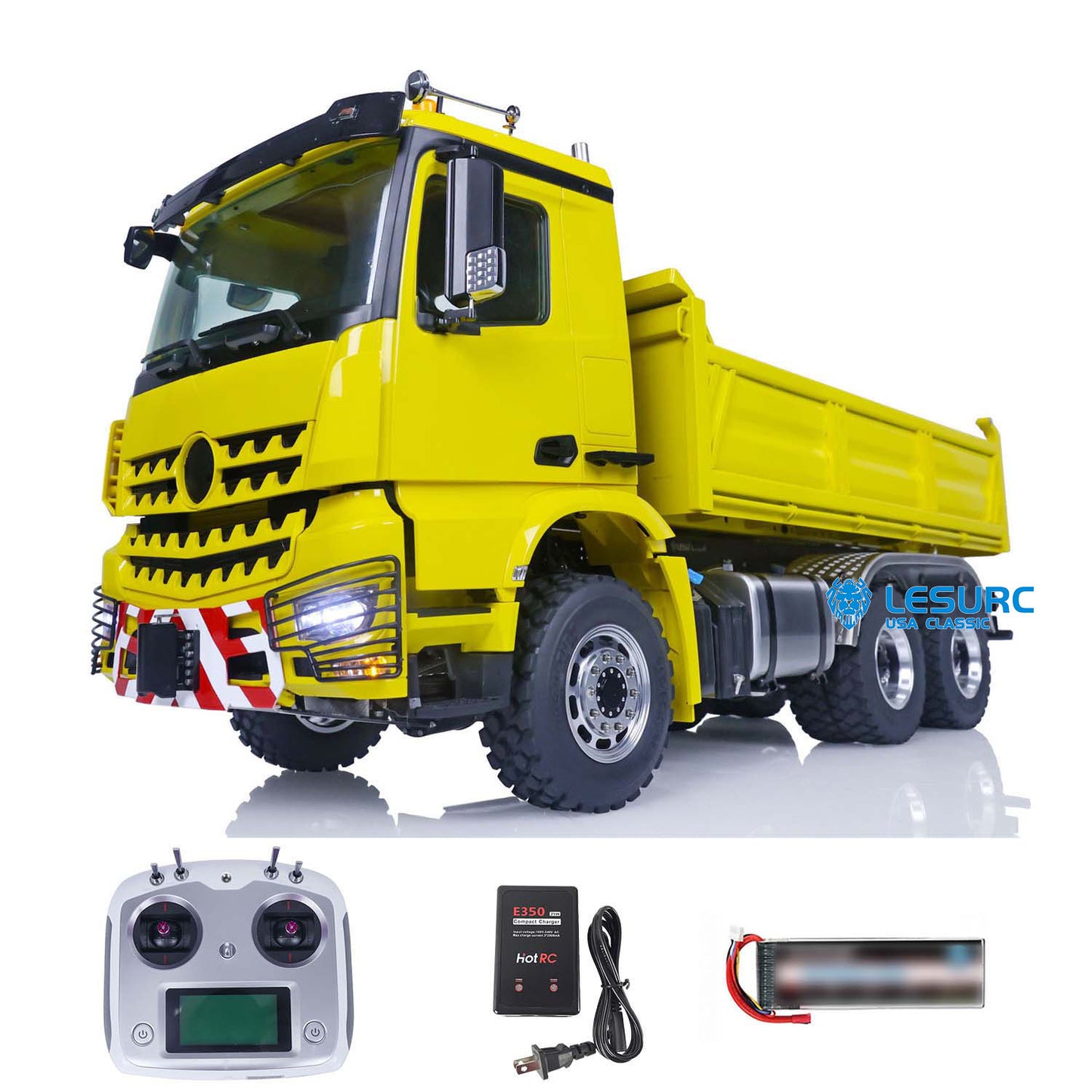 1/14 6X6 LESU RC Hydraulic Dump Truck RTR Tipper Car Fusion PRO Hobbywing Brushless Motor 5200 Battery