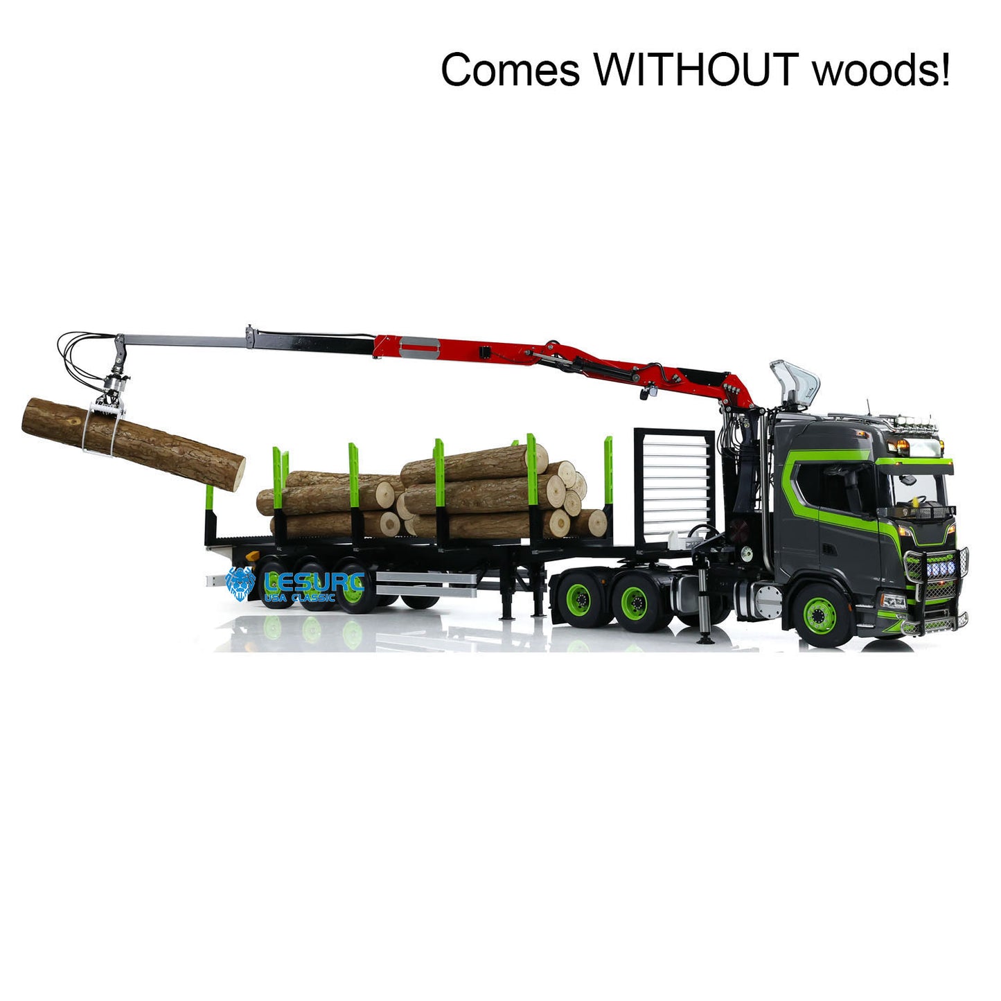Toucan DIY 6X6 Metal Chassis 1/14 RC Tractor Truck 770S Hydraulic Crane Logging Trailer Emulated Vehicle Model PL18EVLite Radio Smoke