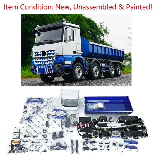 LESU 1/14 Scale 8x8 Truck Hydraulic Remote Controlled Dumper Roll On/Off Tipper Model Car Sound Light System Motor