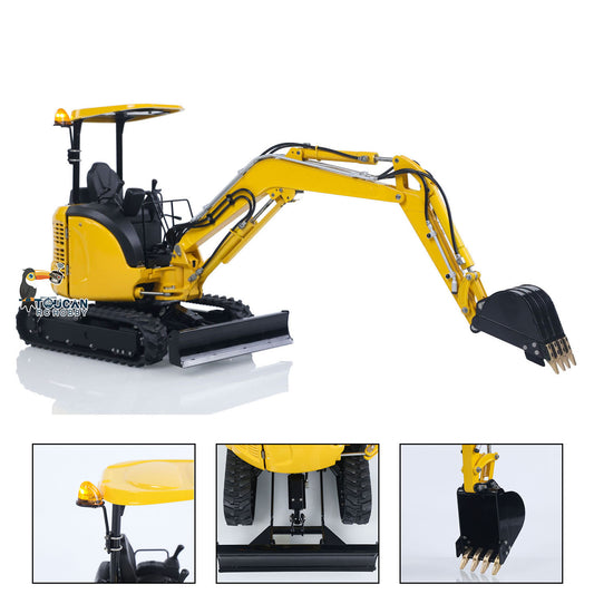 Newly Released LESU 1/14 Mini RC Hydraulic Excavator PC30 Metal Radio Controlled Digger Model Emulated Construction Vehicle Toy