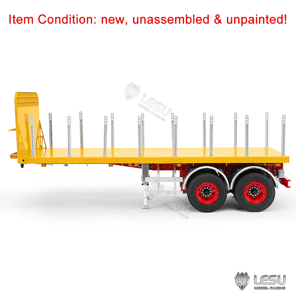 LESU 1/14 20FT 2Axles Metal Semi Trailer for Remote Control Cars RC Tractor Truck Model Assembled