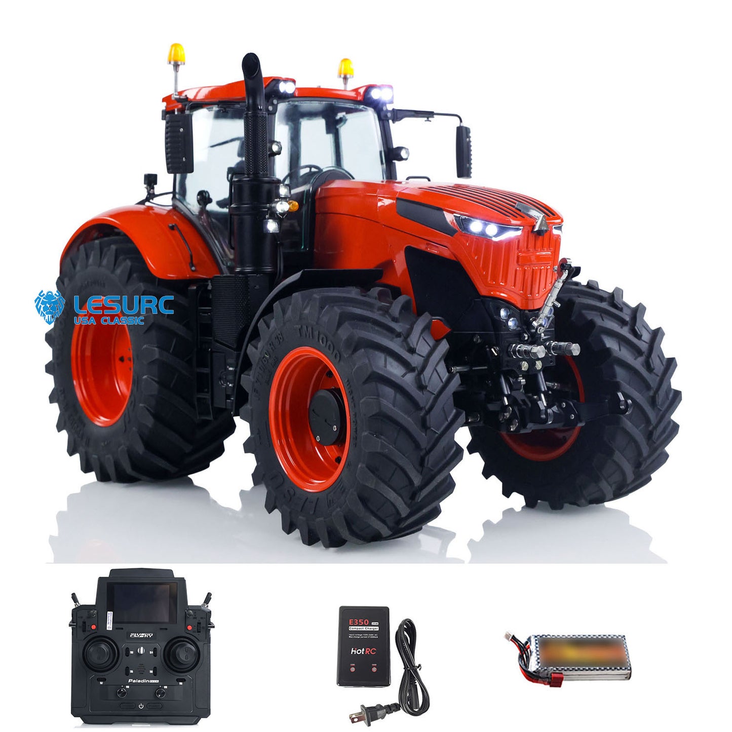 90% Metal LESU 4x4 1/14 RC Hydraulic Tractor RTR Model AOUE 1050 Radio Controlled Farm Truck PL18EV Lite Upgrade Smoking Sound