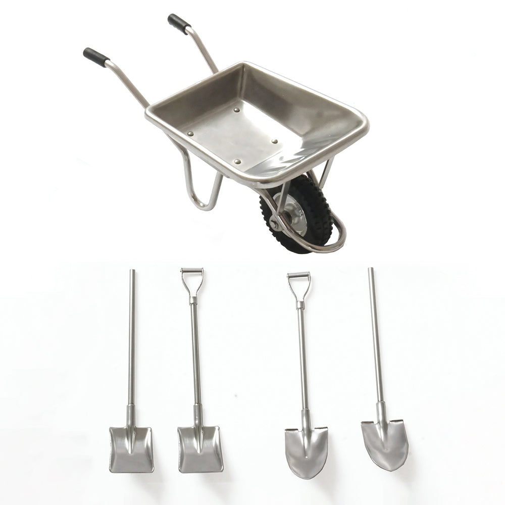 LESU 1/14 Metal Spade Wheelbarrow Model Set for RC Engineering Vehicle Truck Car RC Truck Simulation Ornament