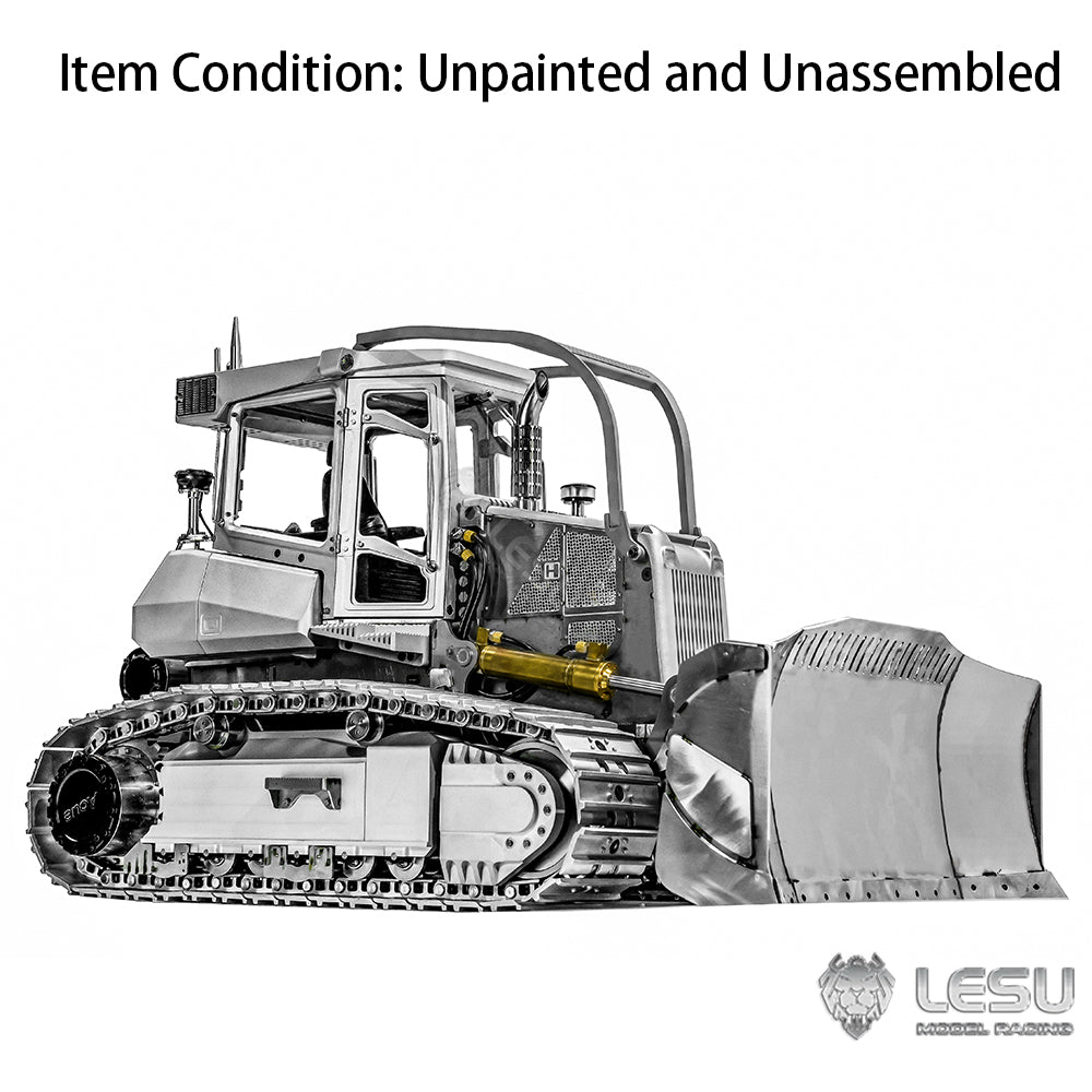 LESU 1:14 RC Hydraulic Bulldozer Aoue 850K Black Track Metal Radio Control Dozer KIT Version Light Sound System