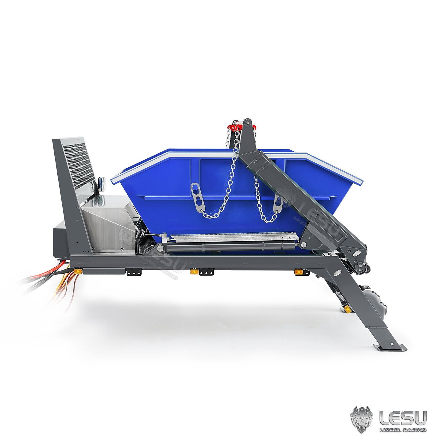 Metal Bucket 4CH Valve Hydraulic System for LESU Z0066 1/14 RC Hydraulic Swing Arm Garbage Dump Truck Remote Control Skip Loader