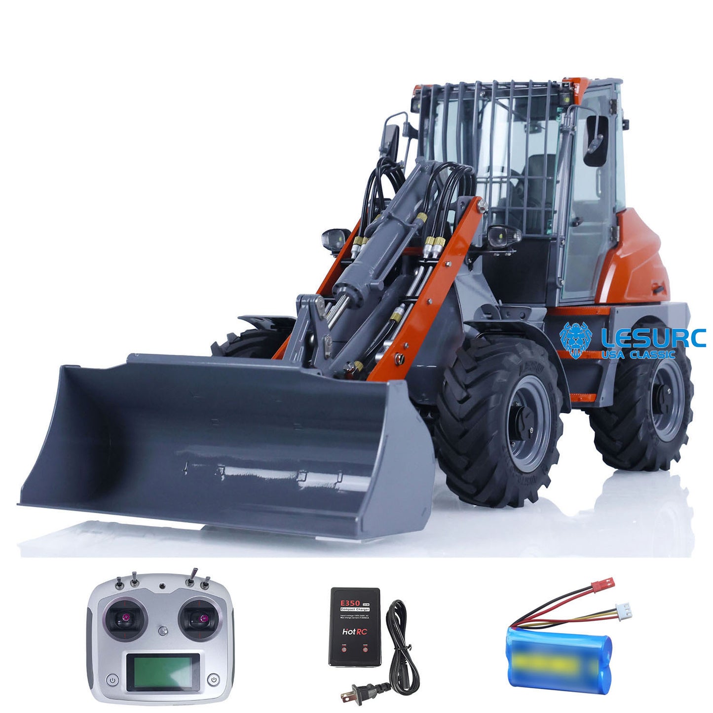 LESU Metal 1/14 Hydraulic RC Wheeled Loader AOUE MCL8 Ready to Run Remote Control Car Construction Models