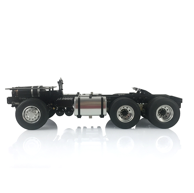 LESU 1/14 6*4 Metal Chassis For RC Tractor Trailer Truck Model Car W/ Motor Tailight Fender Car shell ESC Battery Charger
