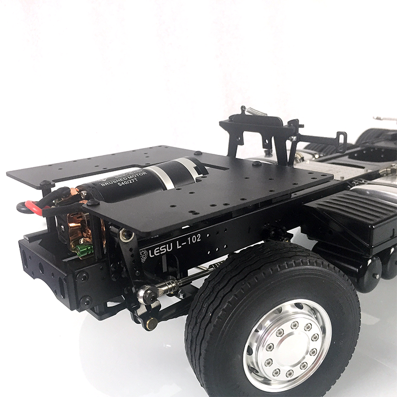 LESU 1/14 6*4 Metal Chassis For RC Tractor Trailer Truck Model Car W/ Motor Tailight Fender Car shell ESC Battery Charger