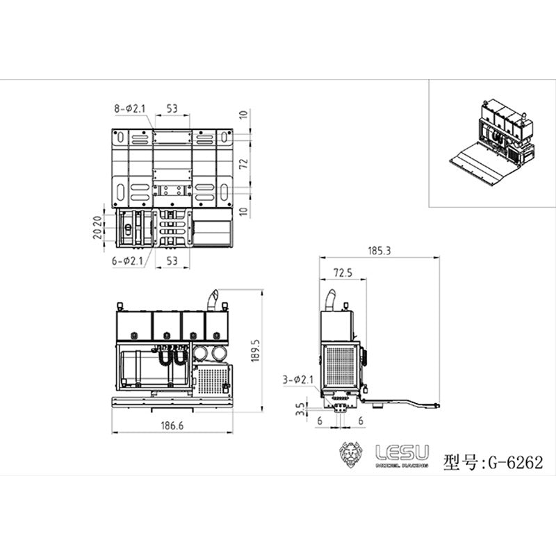 Metal Heavy Equipment Rack For DIY Refit Upgrade TAMIYA LESU 1/14 RC Tractor Truck Remote Control Model