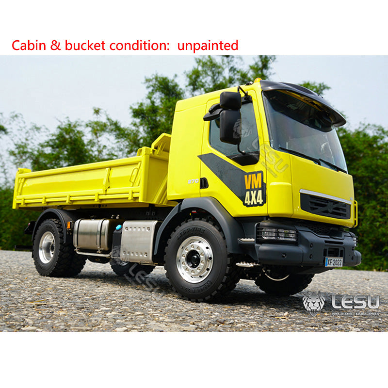IN STOCK LESU 1/14 4*4 Radio Controlled Hydraulic Dumper Tipper Truck Construction Vehicle Model W/ Light Sound System Motor Servo ESC