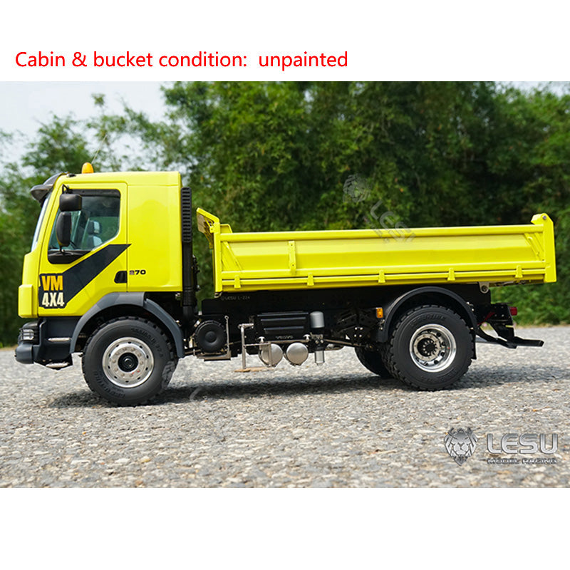 IN STOCK LESU 1/14 4*4 Radio Controlled Hydraulic Dumper Tipper Truck Construction Vehicle Model W/ Light Sound System Motor Servo ESC