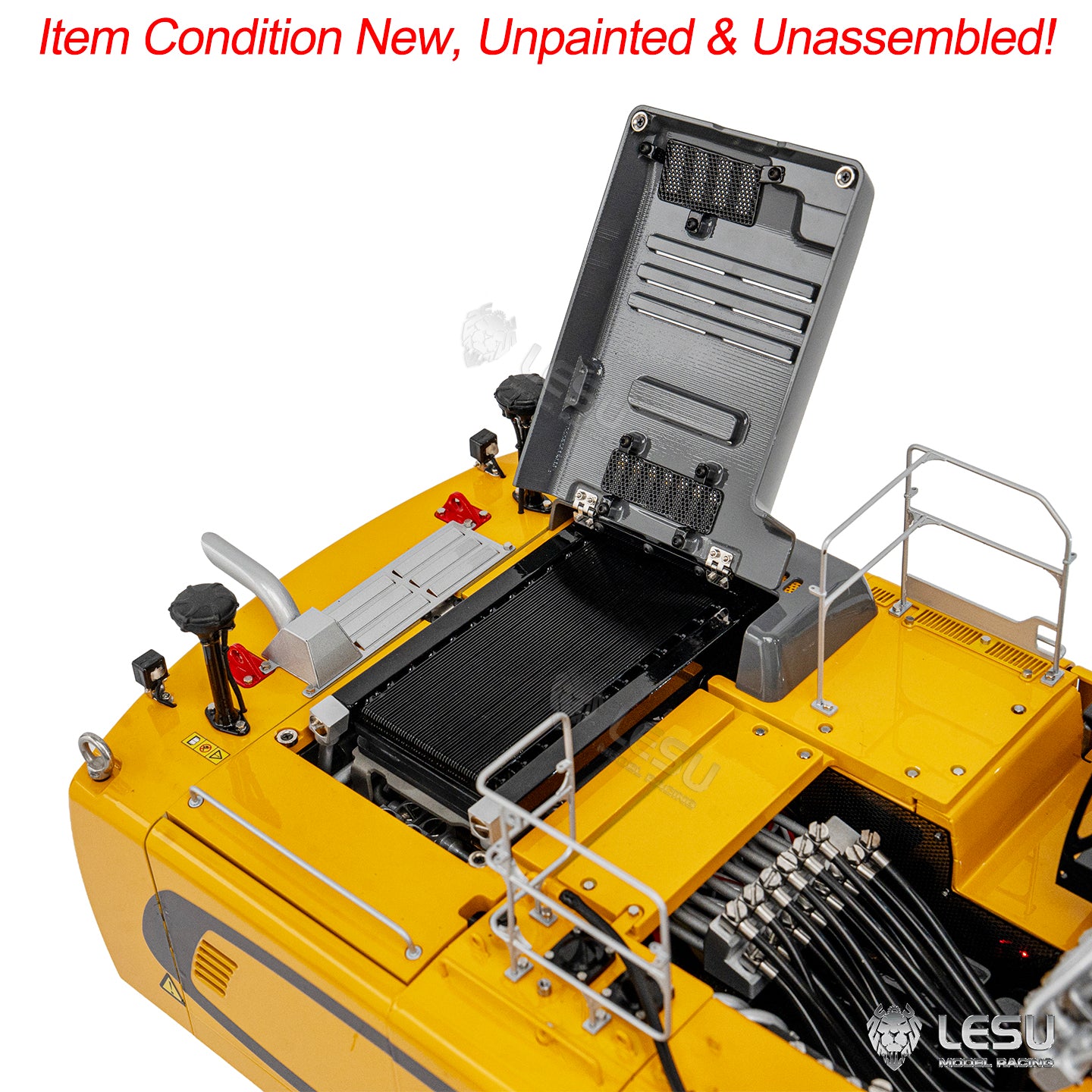 LESU 1/14 Aoue Radio Controlled Dual Pumps LR956 Hydraulic Excavator KIT Metal 3 Arms RC Digger Model 4+3CH Valve Light GPS