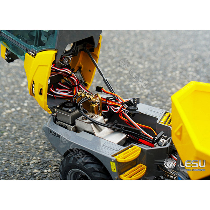 LESU 1/14 Scale 4*4 6MDX Remote Controlled Hydraulic Articulated Dump Truck Kits Differential Lock Axles Sound Light System