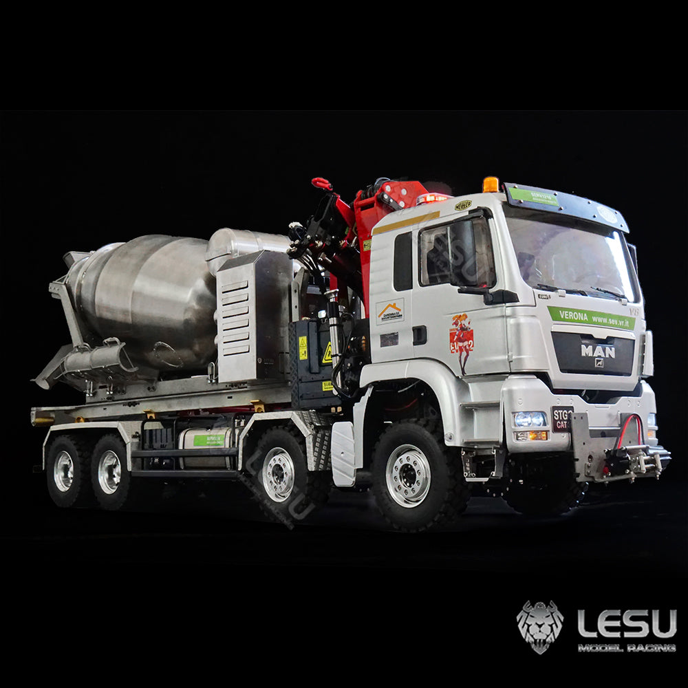 LESU Metal Unassembled Unpainted Concrete Mixing Car of 1:14 Remote Control Roll On/off Hydraulic Dumper Truck RC Tipper DIY Model