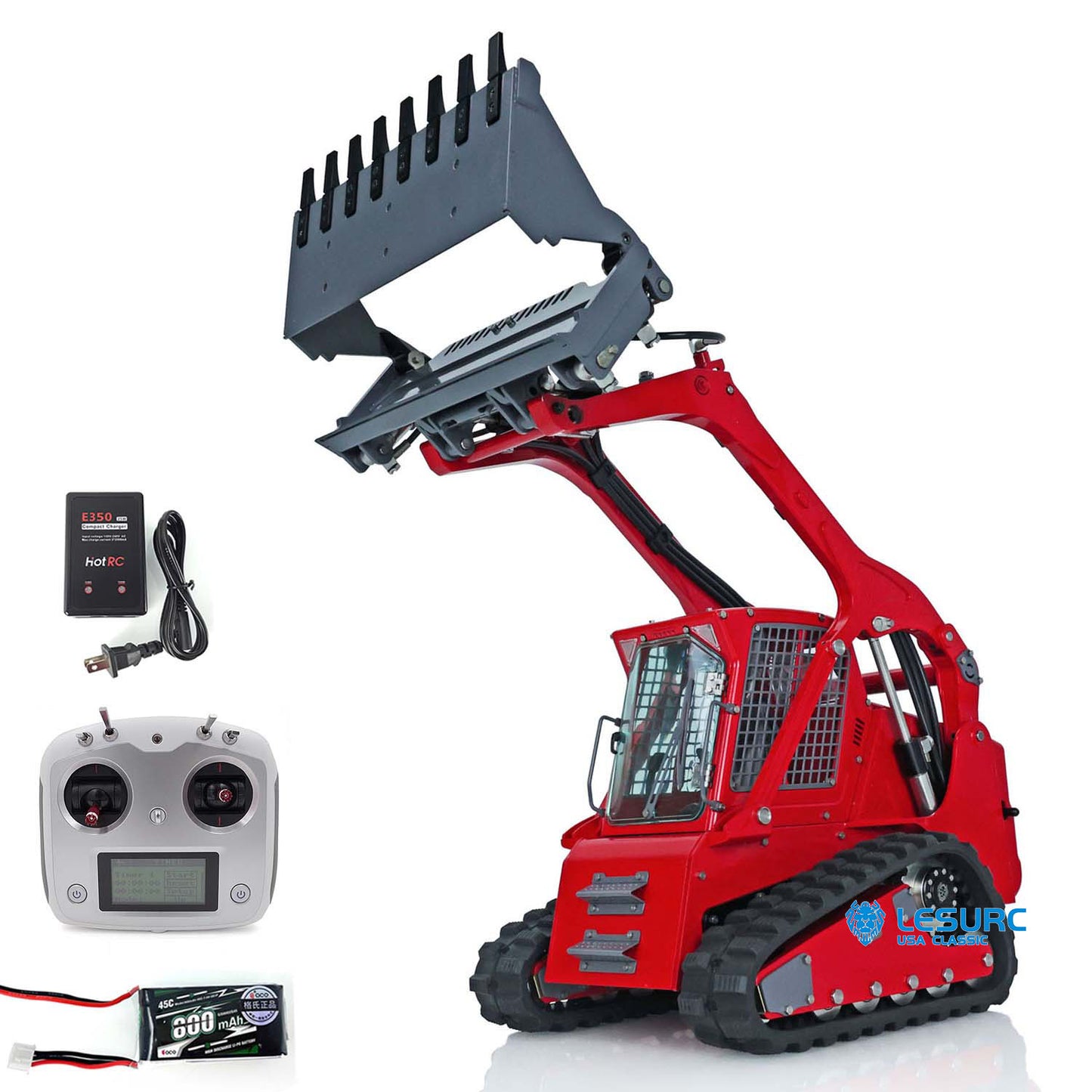 LESU 1/14 Aoue LT5 Remote Controlled Hydraulic Loader Skid-Steer Ready To Run Radio Tracked Car W/ Controller Battery DIY Parts