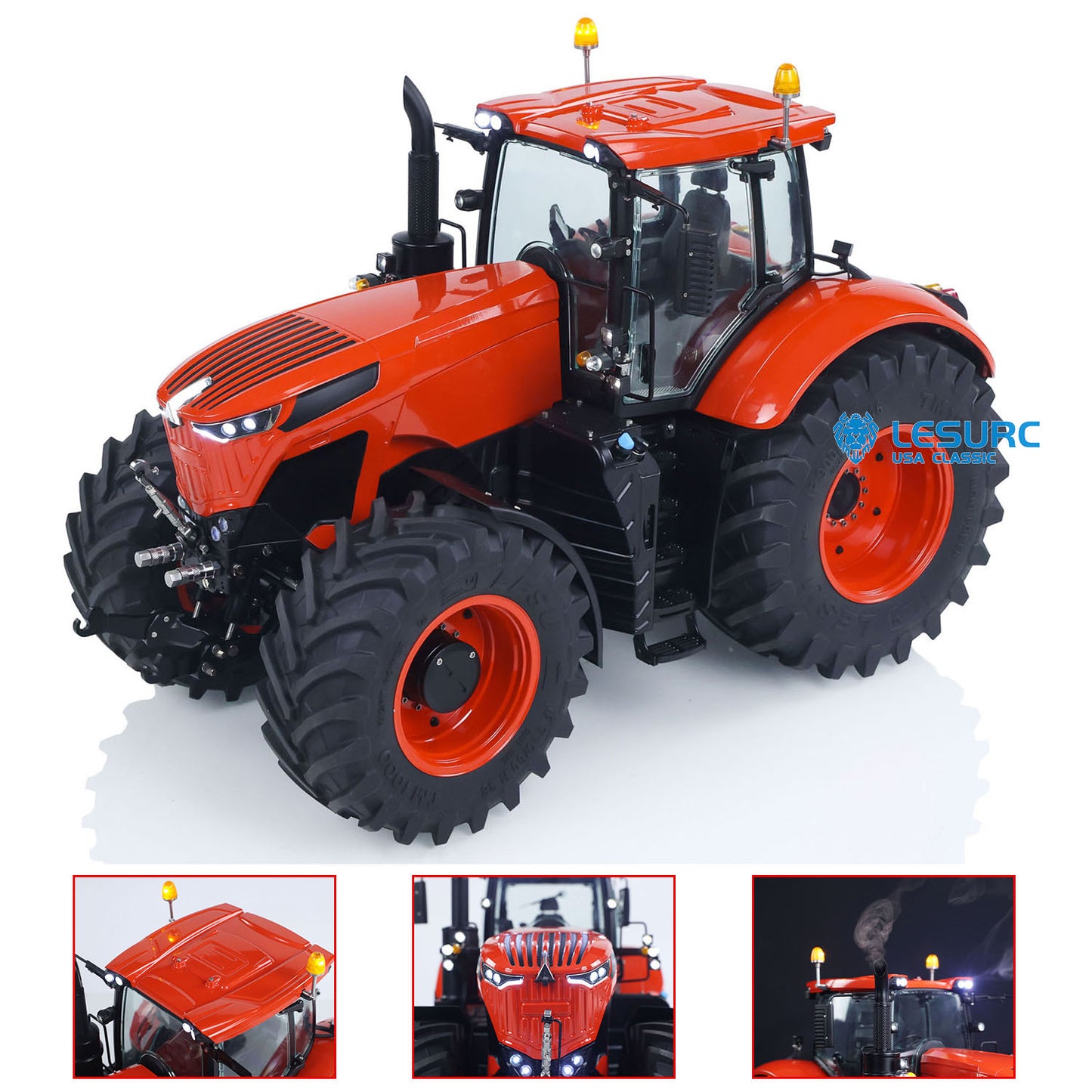 90% Metal LESU 4x4 1/14 RC Hydraulic Tractor RTR Model AOUE 1050 Radio Controlled Farm Truck PL18EV Lite Upgrade Smoking Sound