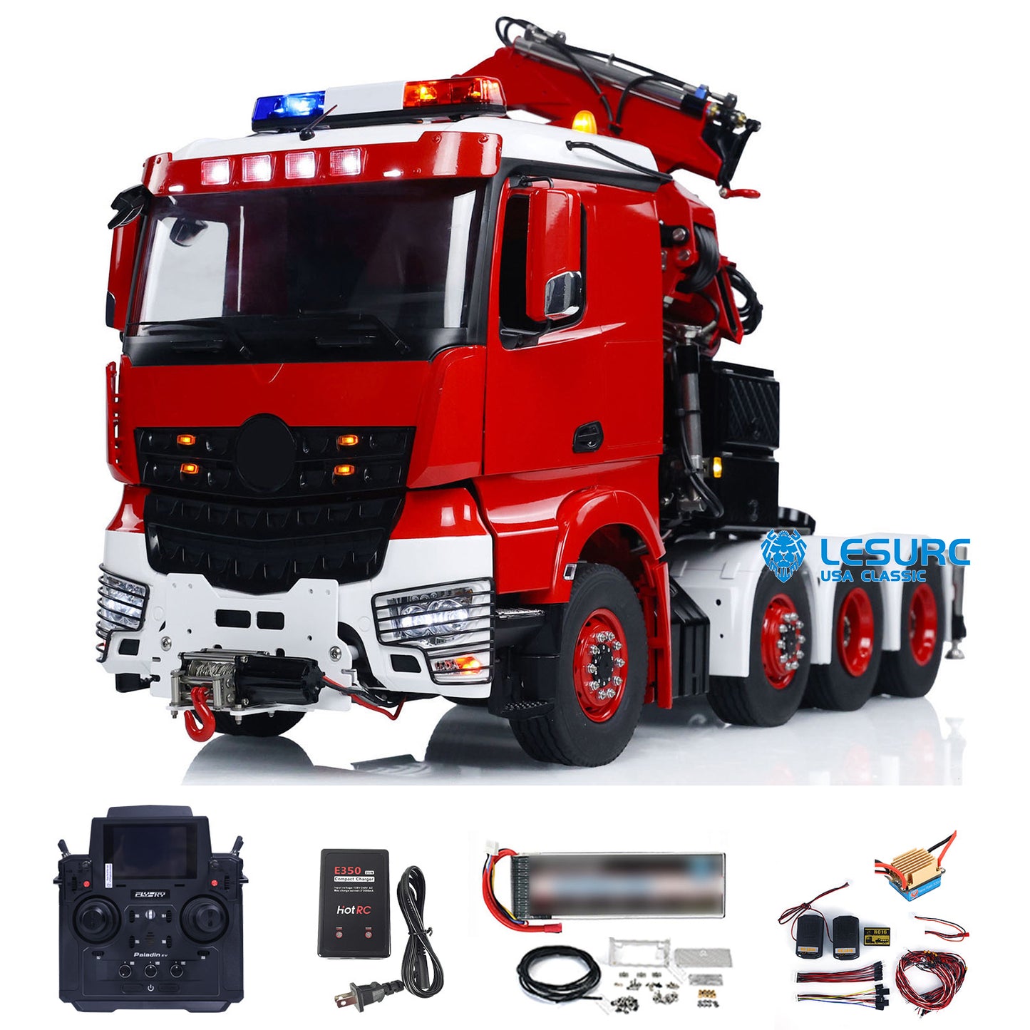 LESU 8x8 1/14 RC Hydraulic Crane Remote Control Tractor Truck Fly Jib Cars Hobby Model PNP/RTR Upgraded Ver