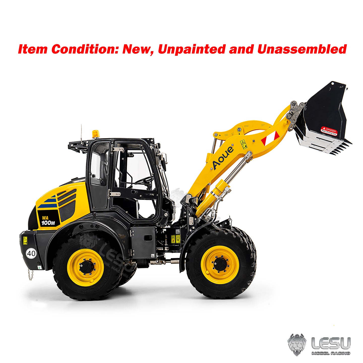 IN STOCK LESU 1/14 RC 4X4 Metal Hydraulic Loader KIT Aoue WA100M-8 Radio Control Construction Car Model Sound Light 4CH Valve Axle Lock
