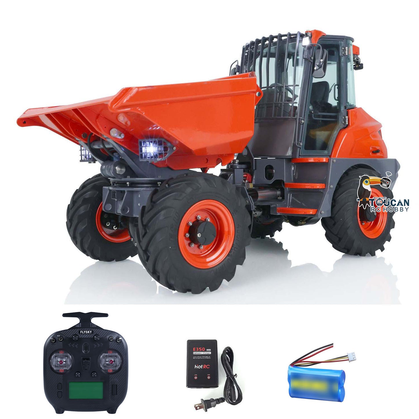LESU 1/14 Scale Metal Remote Controlled Hydraulic Articulated Dumper AOUE 6MDX Ready To Run 4X4 Tipper Truck W/ Sound Light System